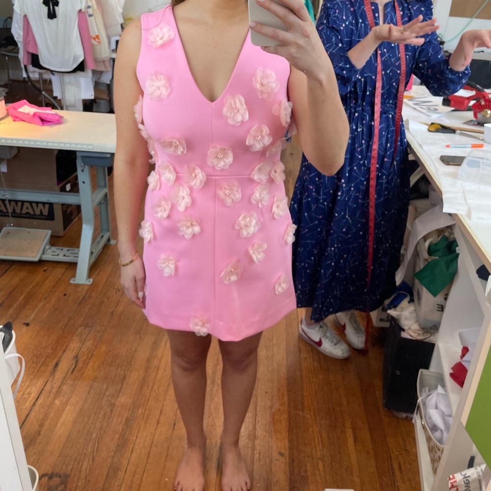 Custom made pink mini dress